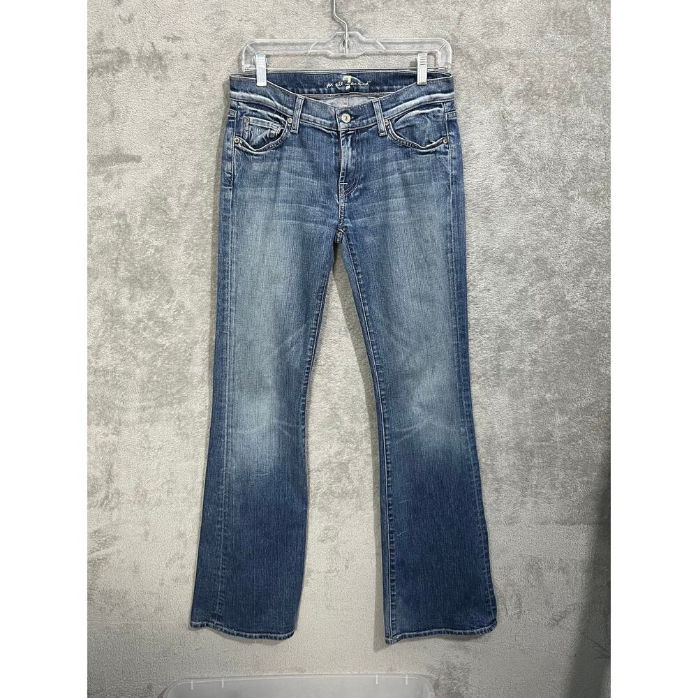 7 For All Mankind Jeans Size 29 Tall Low Rise Flare Leg Y2K Hippie Boho